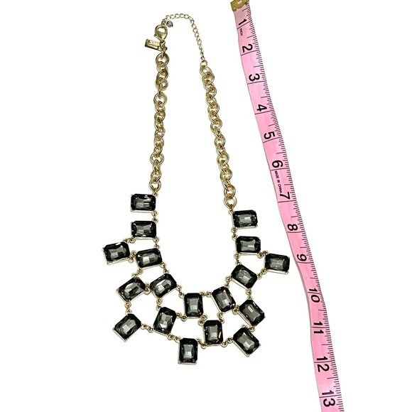 The Limited Antique Gold Smoky Quartz Rhinestone Statement Babble Neckla… - Picture 6 of 9